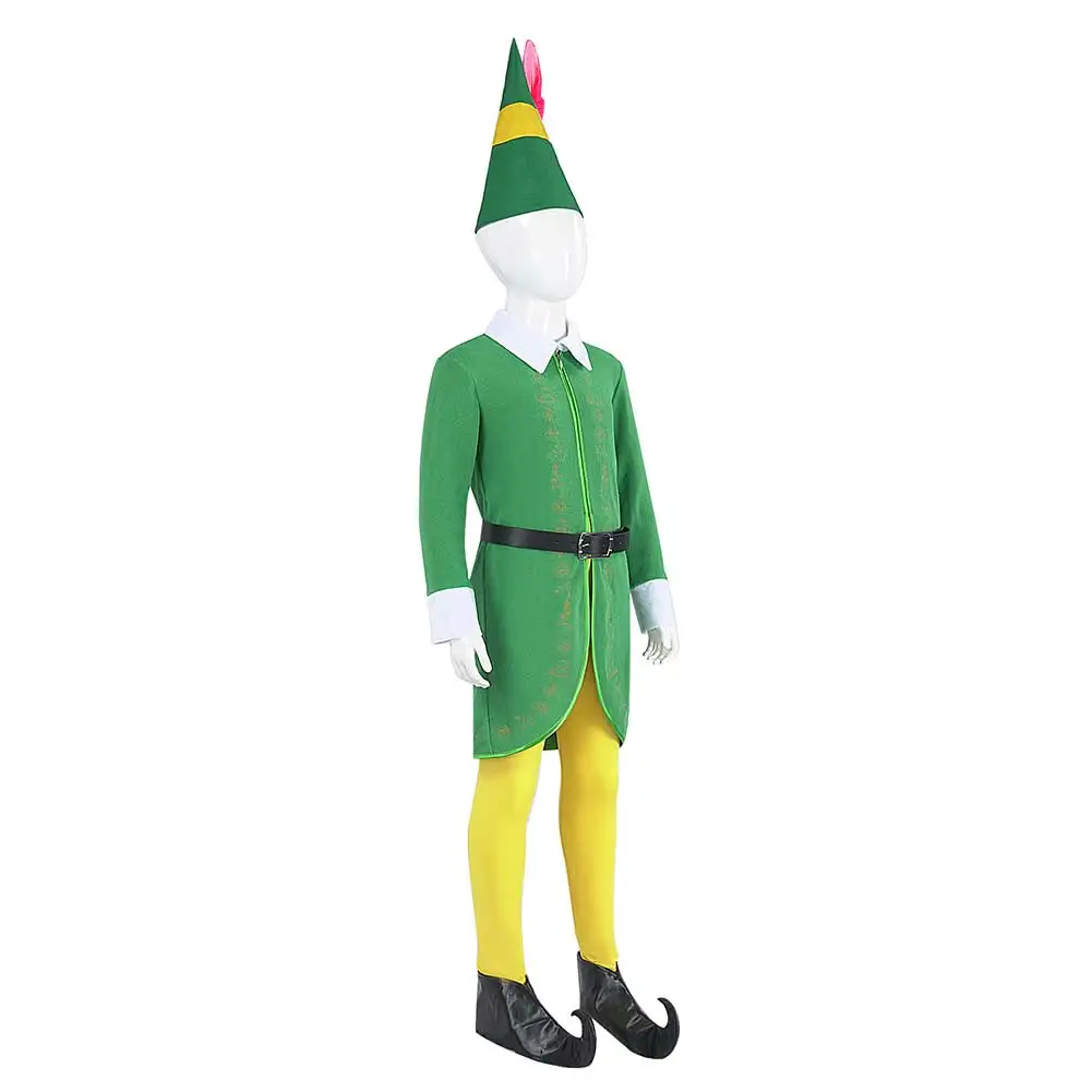 Disfraz de elfo Musical del amigo de Navidad, disfraz verde para niños, sombrero para actuación en escenario, pantalones, ropa para niños, traje de fiesta de Carnaval y Halloween