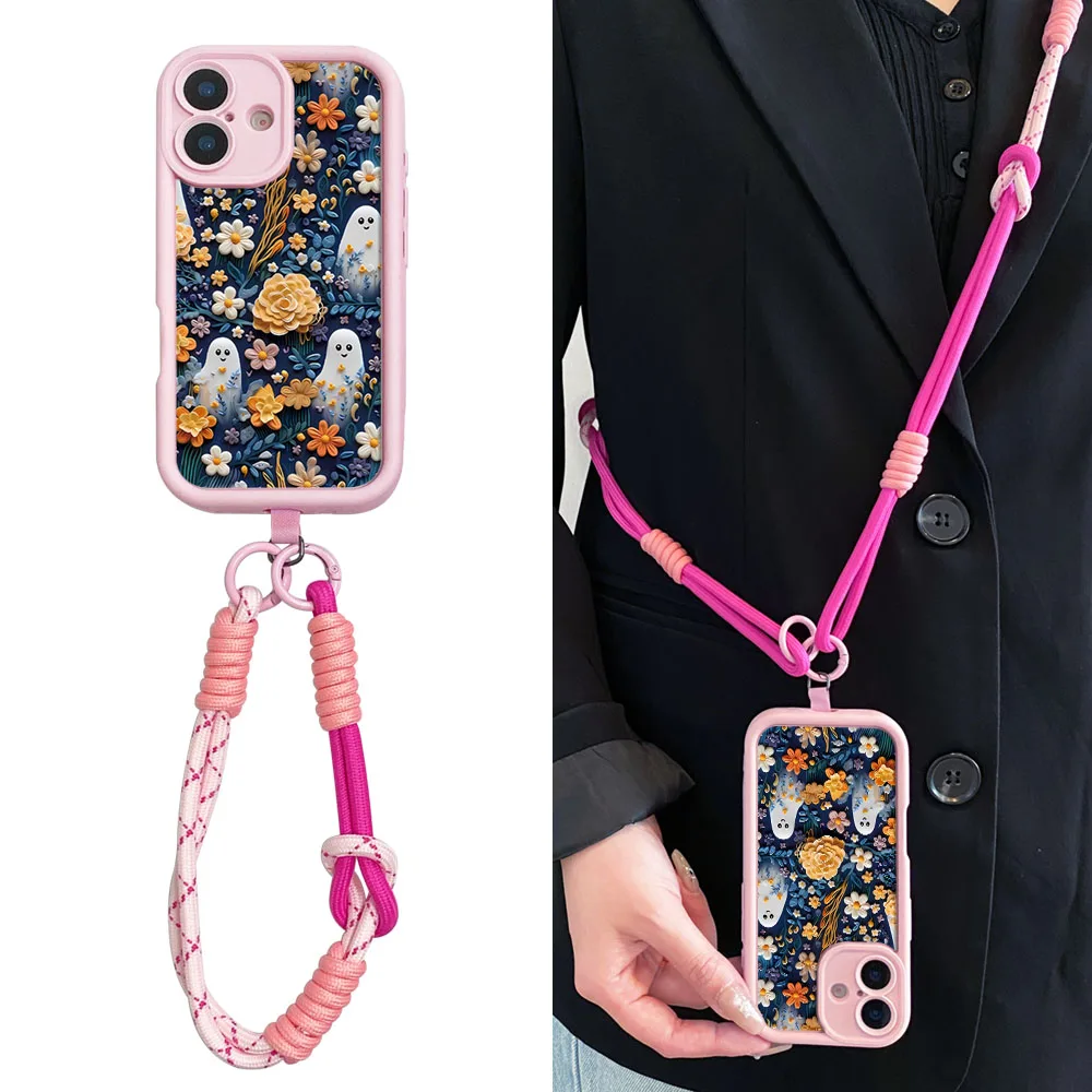 Ypm5Crossbody الحبل جراب هاتف ل Redmi ملاحظة 14 13 12 11 10 9 8 7 برو زائد 14s 13C 12C 14C 9C 10C هالوين المعصم سلسلة غطاء