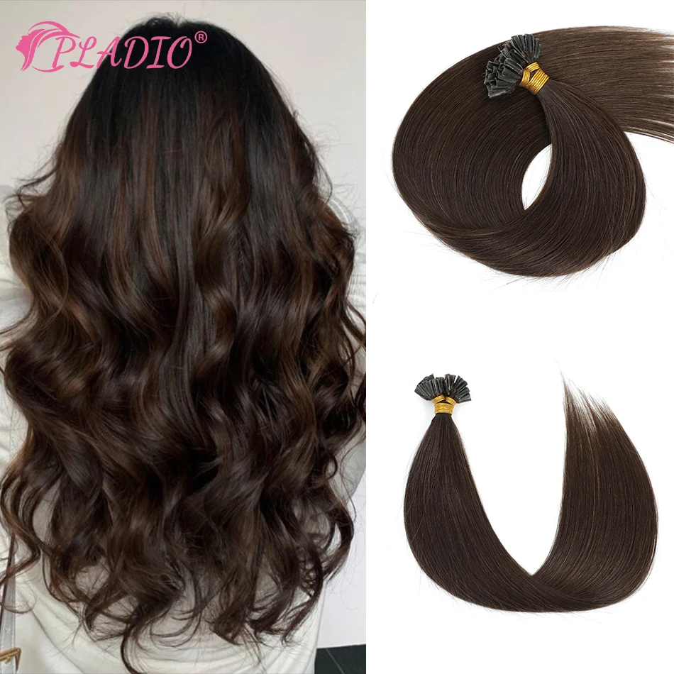 PLADIO U Tip Hair Extensions 100% Remy Human Hair 12-26 Inch Pre Bonded Hair Extensions 50 Pcs/Pack  U Tip Extensions For Salon