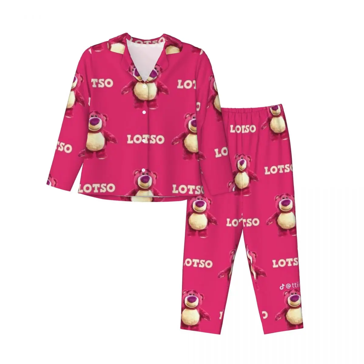 

Женский пижамный комплект Lotso, комплект из 2 предметов для женщин, повседневный костюм с длинными рукавами