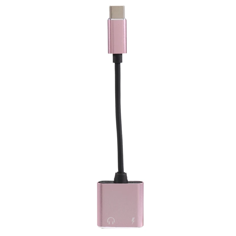 2 In1 Type-C To 3.5Mm Headphone Jack Adaptor/Connector Charger, Earphone Aux Audio & Charge Adaptor