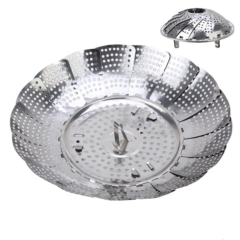 

Multifunctional Steamer Plate Disk, Stainless Steel, Silver Magic, Retractable, Folding, Steaming Fruit