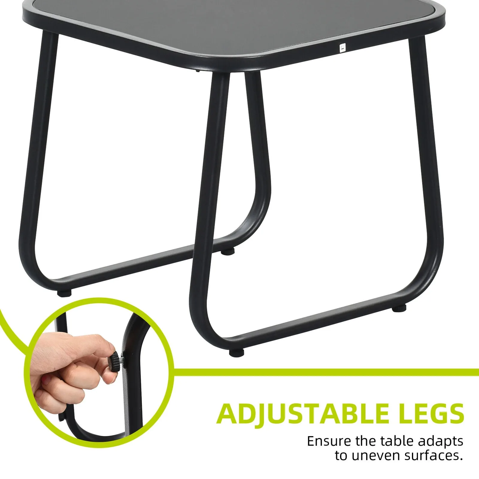 Outdoor Rocking Bistro Set, US Black Patio Set, Textilene para quintal, 3 Pcs