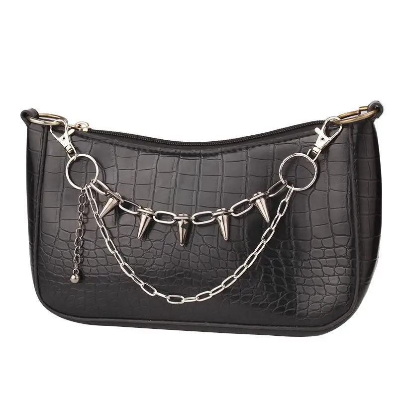 Gothic Punk Detachable Bag Chain Set With Multiple Charm Designs For Handbag Decor Y2K Alt Style Daily Wear