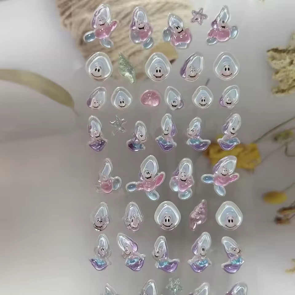 디즈니 굴 아기 3 차원 크리스탈 젤리 스티커
