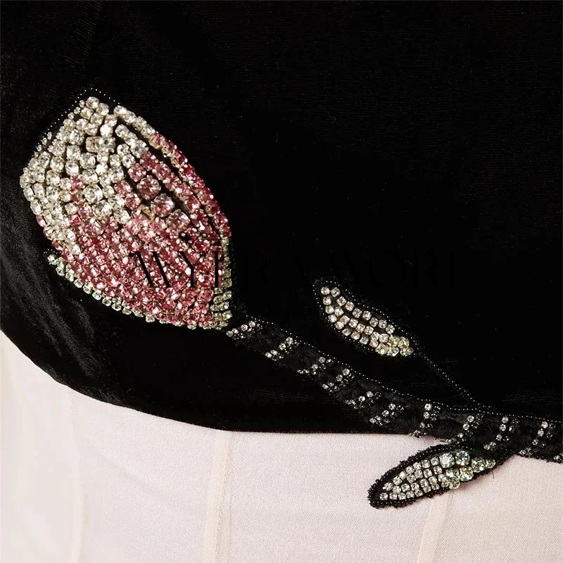 Contrasterende kleur Avondjurken Roze Vierkante hals Kralen A-lijn Theelengte Celebrity Galajurken Op maat gemaakte فسات voiture