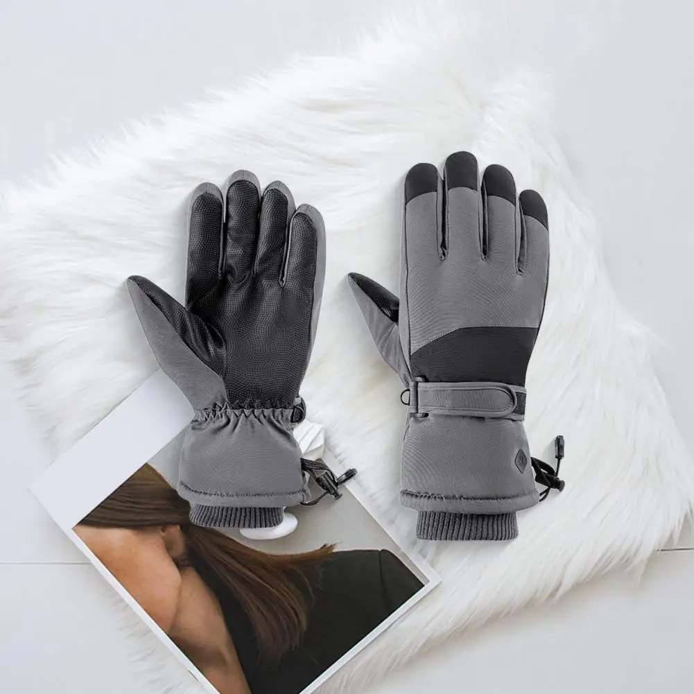 Winterhandschuhe mit elastischen Bündchen, Skihandschuhe, winddichte Winter-Skihandschuhe für Männer und Frauen, thermisch zum Wandern