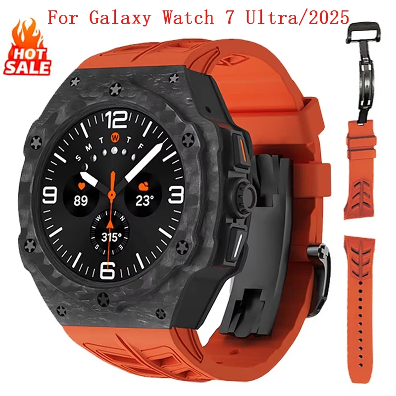 

Роскошный комплект для модификации из углеродного волокна для Samsung Galaxy Watch 7 Ultra 47 мм, ремешок для Galaxy Ultra (2025), аксессуары