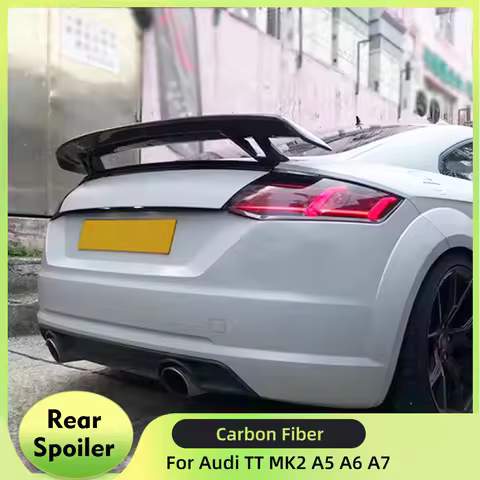 Carbon Fiber / FRP Rear Trunk Boot Double-Deck Spoiler Wing Lip for Audi TT MK2 8J TTS Coupe Convertible A5 A6 A7
