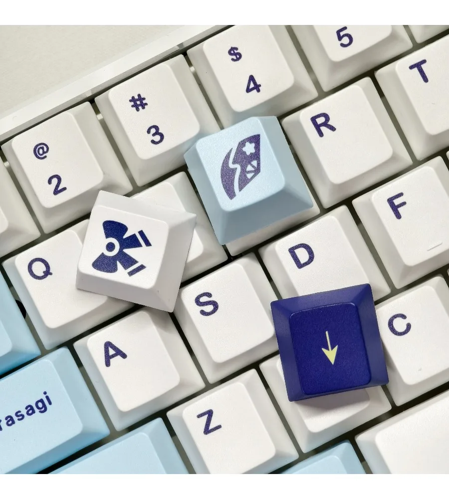 Egret keycaps are thickened material: 1.8 mm thick original factory height five-sided sublimation keycaps