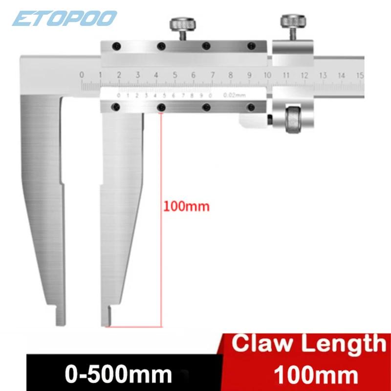 Open Vernier Caliper 0-600mm 0-500mm Laser Stainless Steel Vernier Caliper Measurement Micrometer Measurement Tool Micrometer