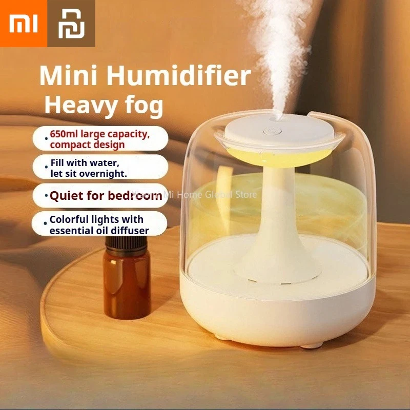

Xiaomi Youpin Humidifier Portable 650ML Essential Oil Aroma Diffuser With Colorful Night Lights Large Capacity Humidifier Home