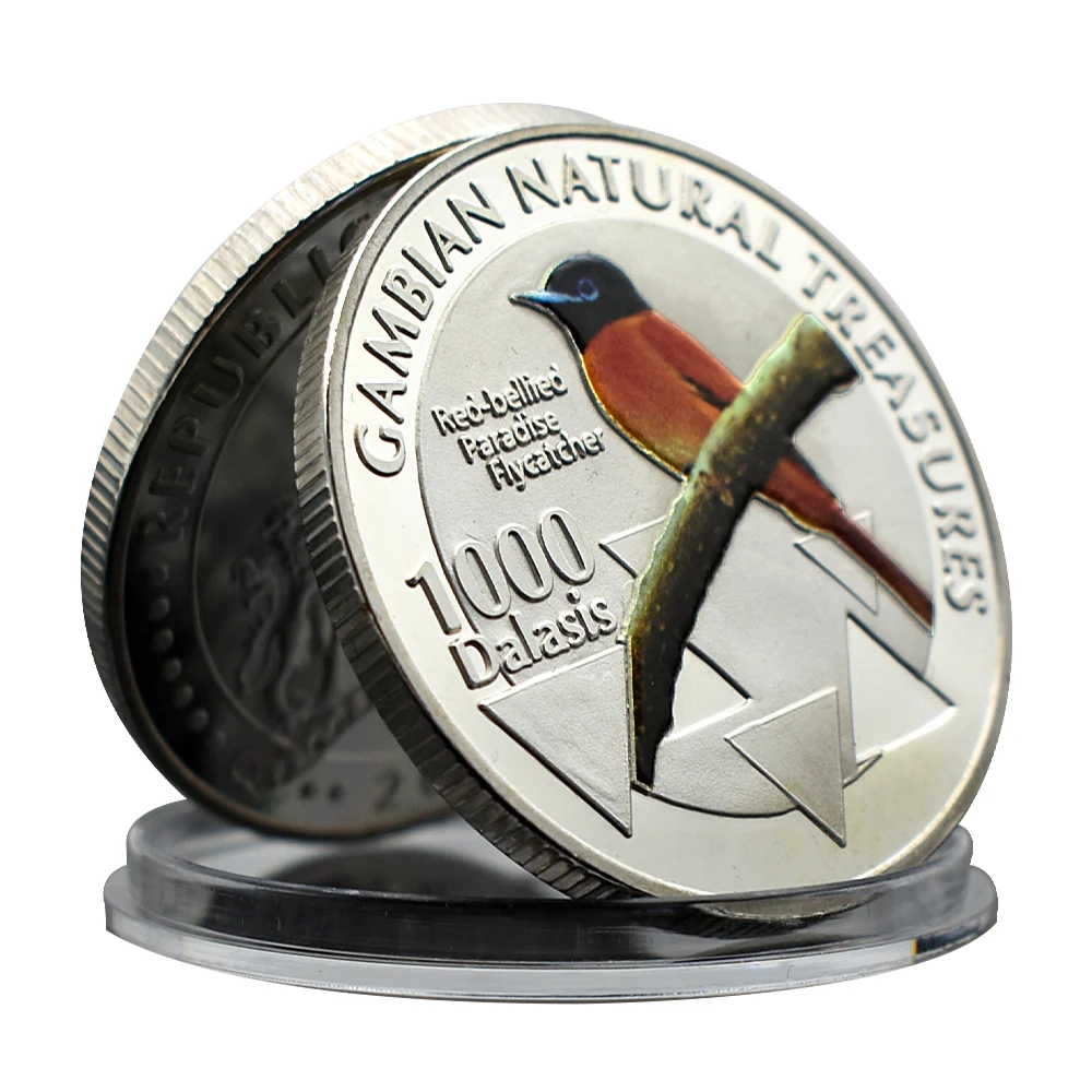 African Tropical Animals Silver Plated Commemorative Coins 1000 Dalasis Rare Animal Commemorative Badges