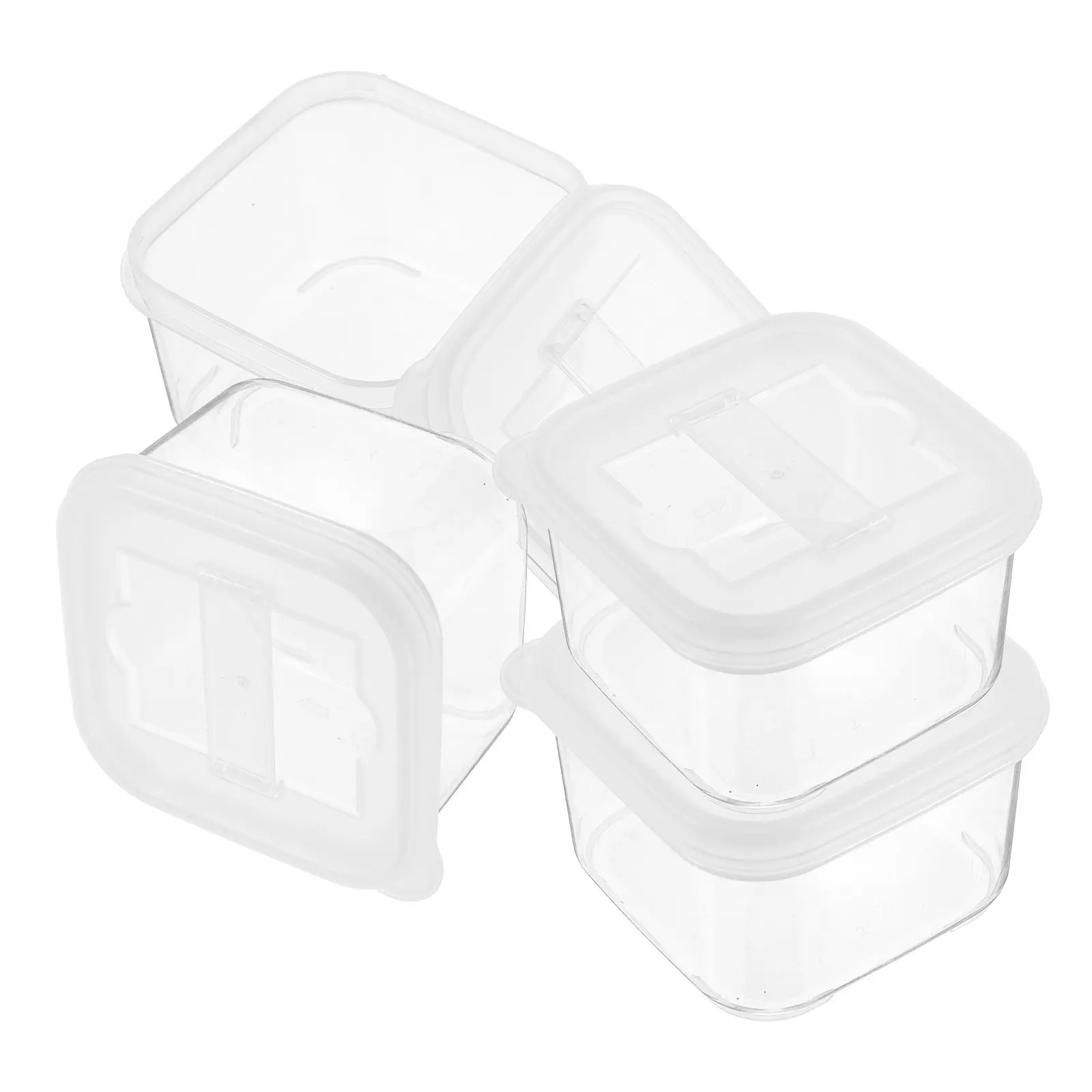 

4Pcs Lab Sample Containers Clear Plastic Small Sampling Box Lid and Integrated Label Clip for Food Soil Lab Use