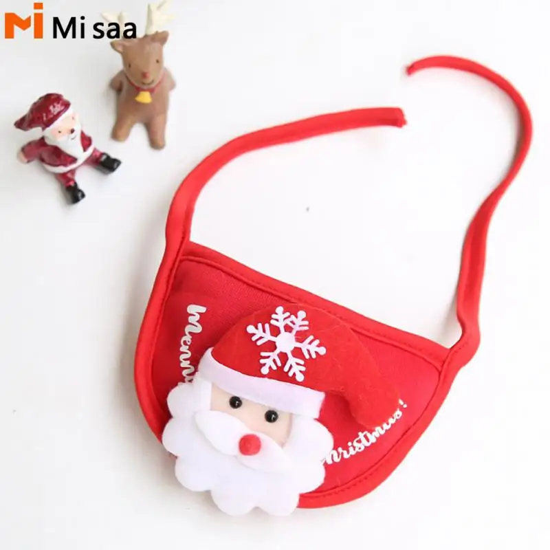 Christmas Pet Plush Hat Costume Santa Caps Teddy Chihuahua Cat Dog Scarf Triangle Bibs 2022 Merry Christmas Winter Decor Gifts