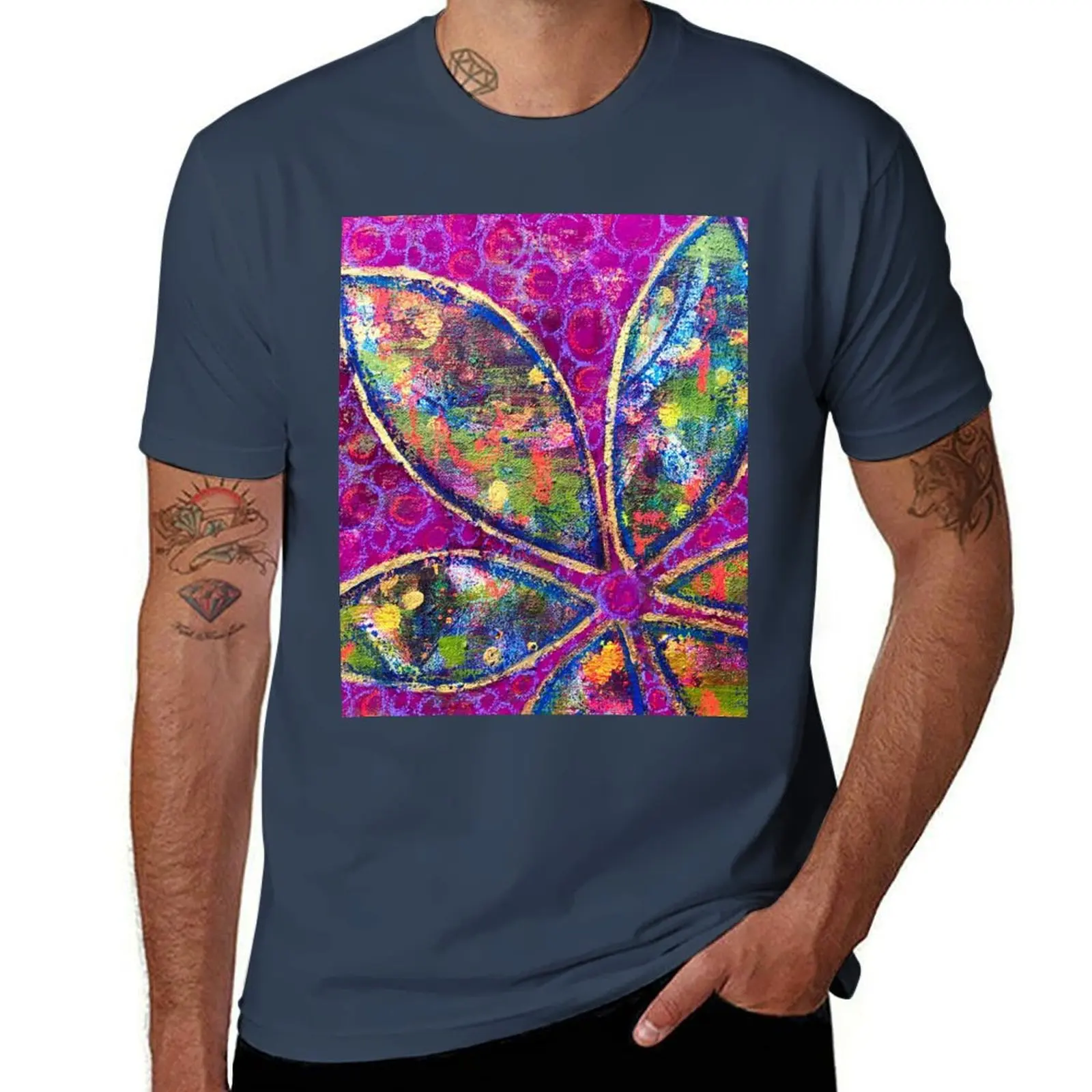 

Time to Bloom - an Ahahata Codes infused intuitive painting T-Shirt g man t shirts for men T-Shirt