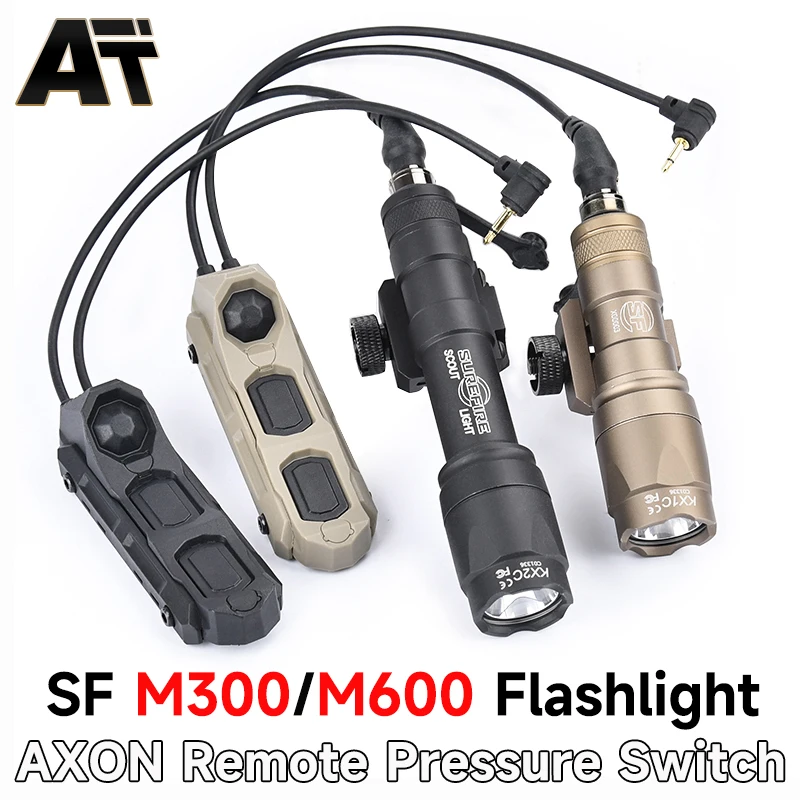 

Tactical Surefir M300A M600C Scout Flashlight Airsoft White LED Light AXON Dual Function Remote Pressure Switch Fit 20MM Rail