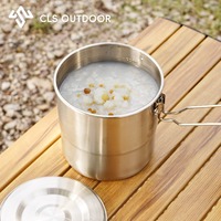 Outdoor Pots and Pans Cooking Pot Kettle 304 Stainless Steel Outdoor Hanging Pot Camping Equipment Set Camping