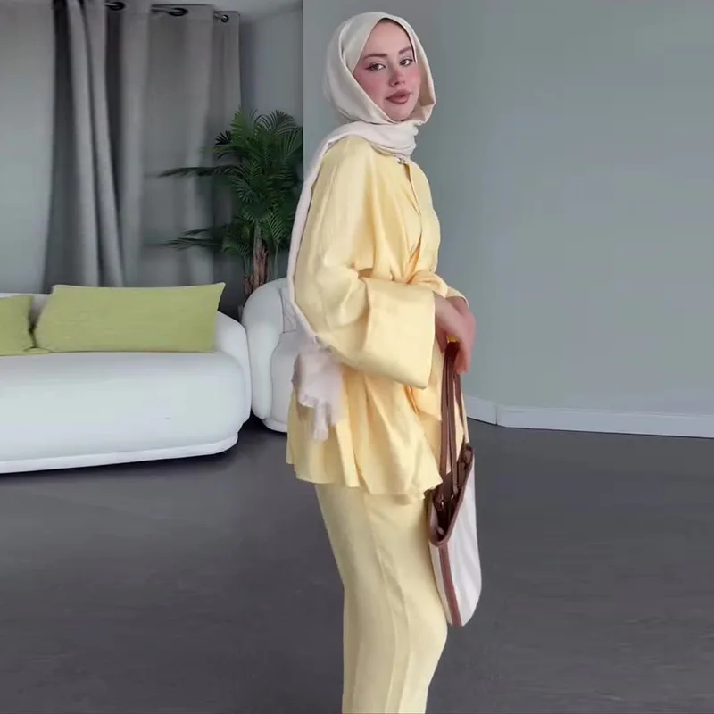 2025 Spring and Autumn Fashion Elegant Women's Suit Long-sleeved Irregular Pleated Solid Color Two-piece Suit