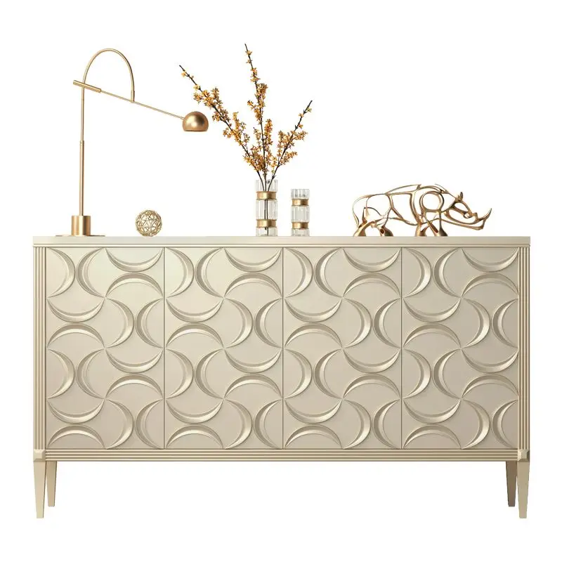 Armadietto da pranzo in legno massello di lusso leggero americano, armadietto da portico portaoggetti per soggiorno di design moderno e semplice