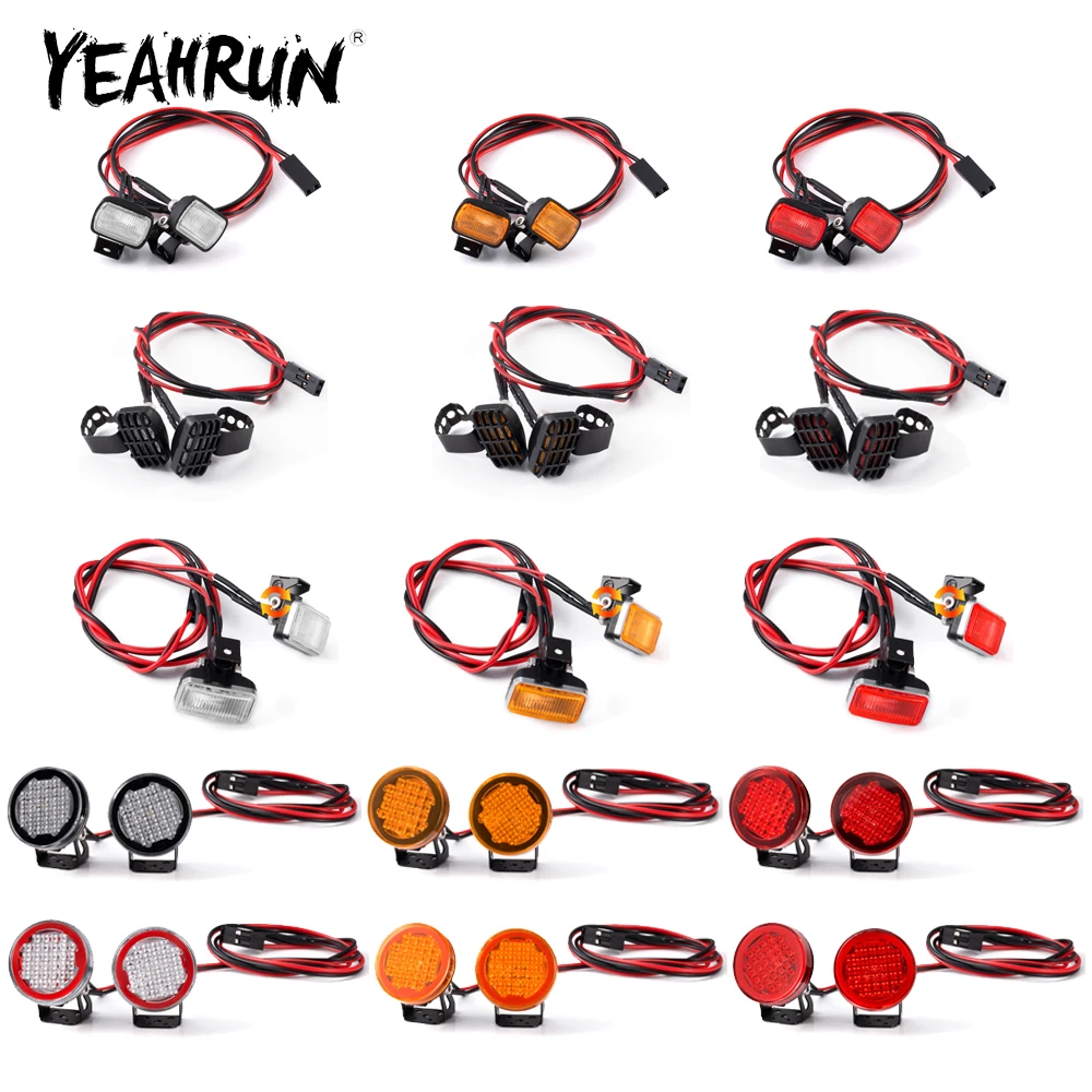 

YEAHRUN имитация светодиодных фонарей, прожектор для TRX-4 TRX-6 Axial SCX10 90046 1/10, детали для украшения радиоуправляемого автомобиля, аксессуары