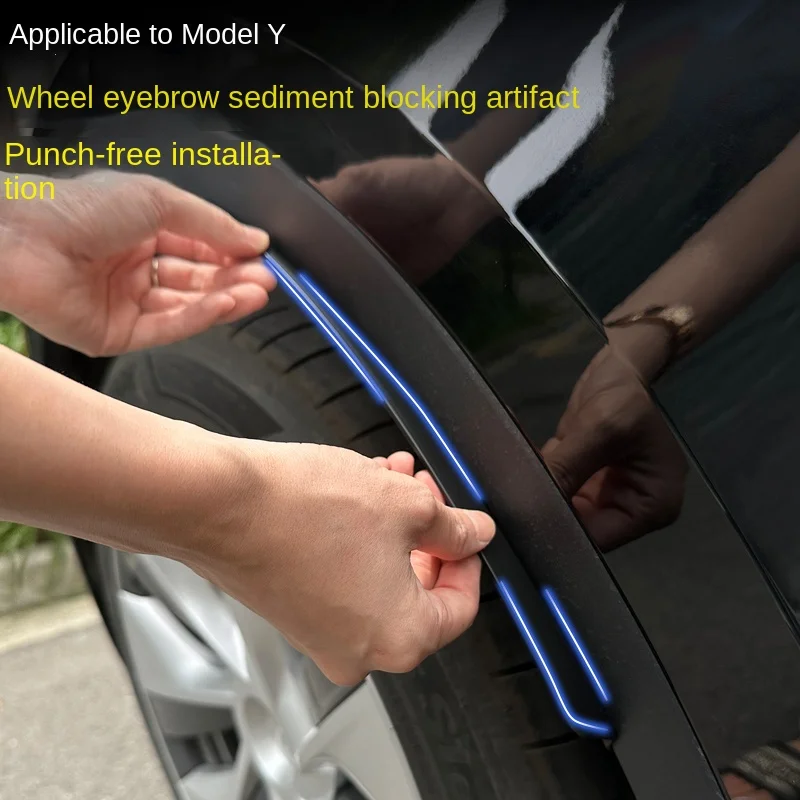 

For Tesla Modely Fender Wheel Brow Front and Back Wheels Punch-Free Sand Baffle Accessories Artifact Ya