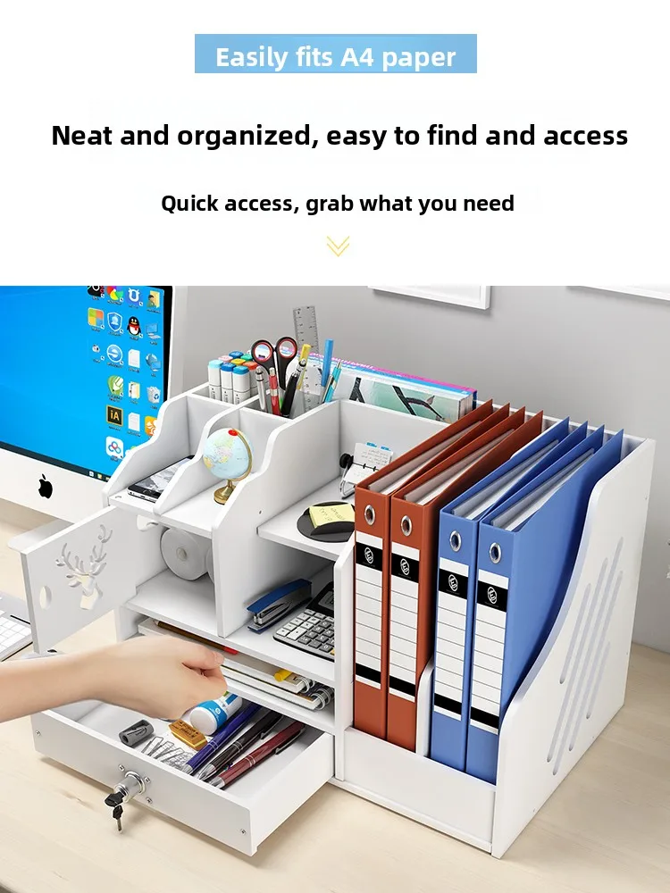 صندوق منظم مكتب كبير، حامل تخزين من Der Supply، صينية أقلام، منظم مستندات متنوع، تصميم Ra Simptic