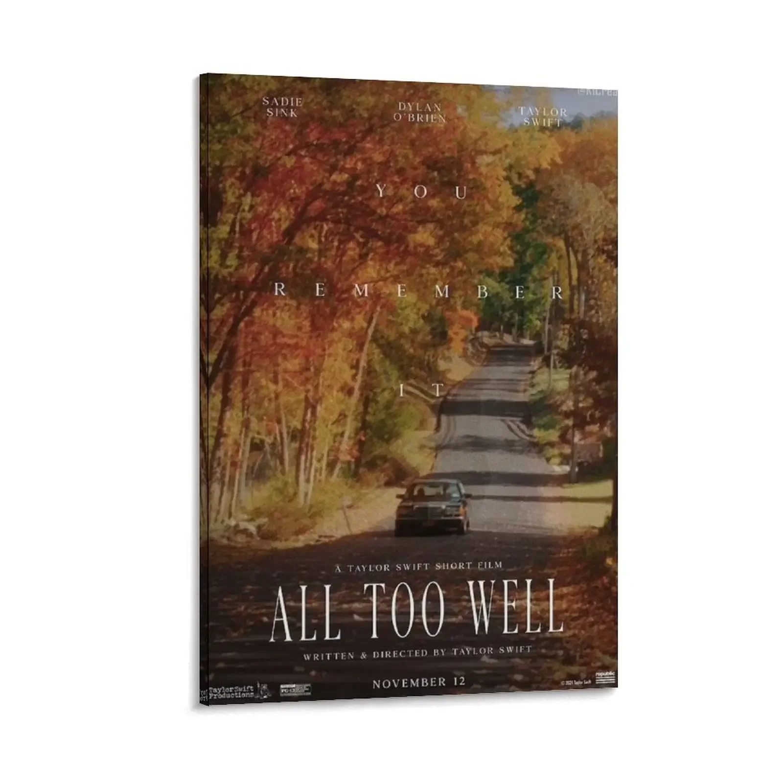 

s All Too Well Film Poster Canvas Painting Home decoration wall frame for living room decoration for the room bedroom decor