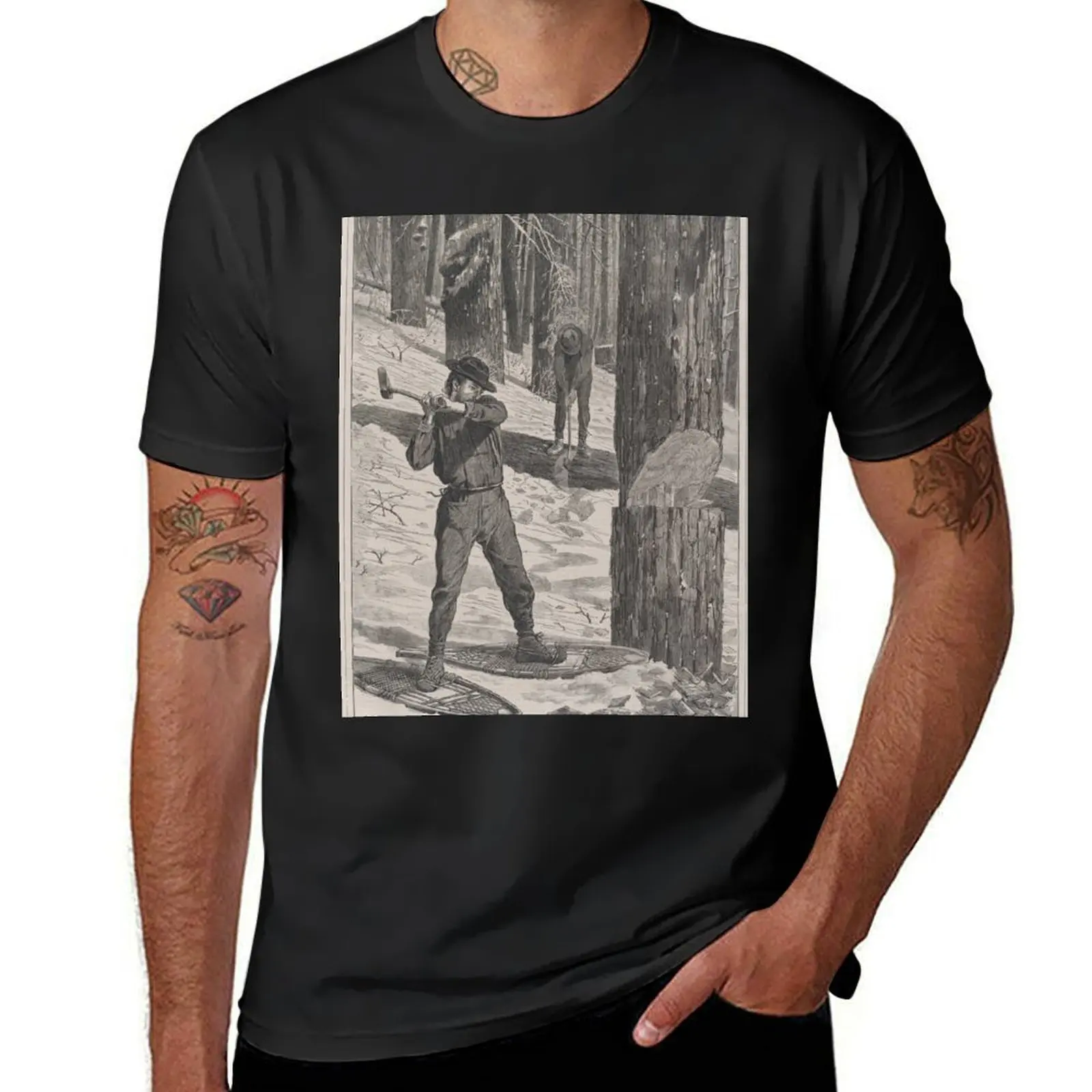 Vintage Illustration of a Lumberjack (1871) T-Shirt cute clothes blacks sweat mens clothing