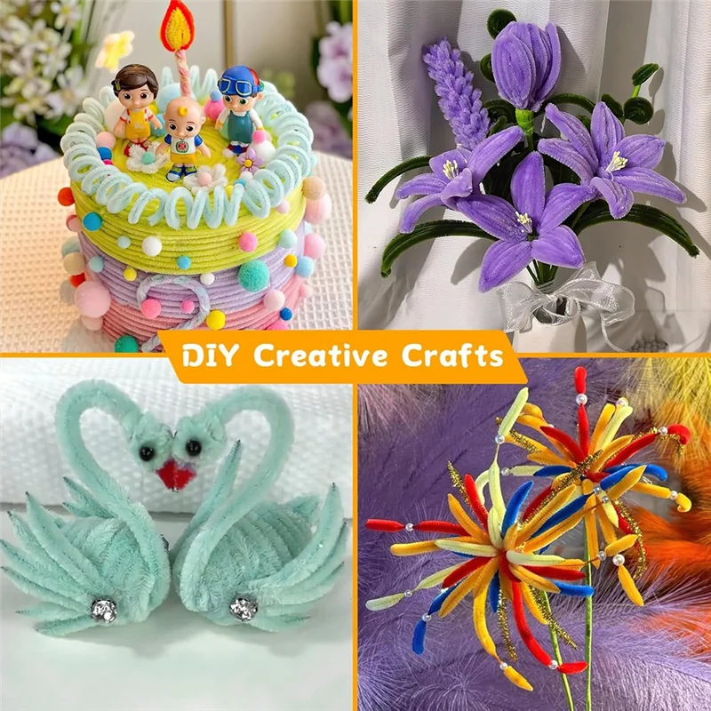 A04F-300 PCS DIY Pipe Cleaners Multi Color Chenille Stems Pipe Cleaners Craft, 20 Assorted Colors Pipecleaners For DIY Craft