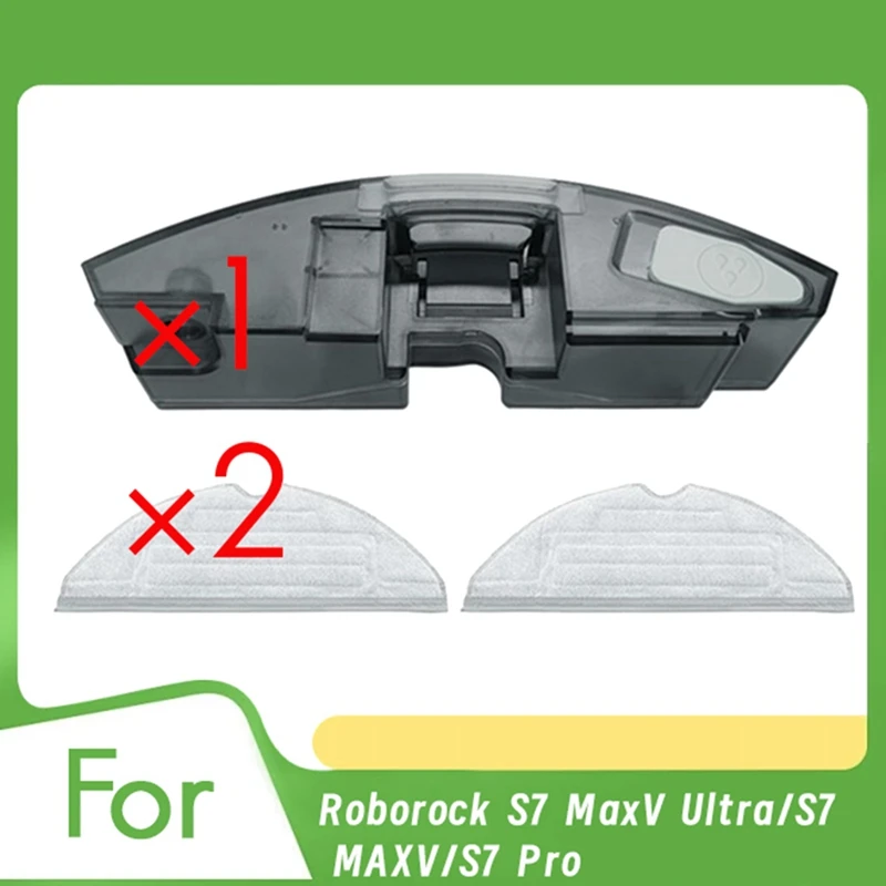 

Replacement Water Tank With 2 Mop Pads For Roborock S7 Maxv Ultra/S7 MAXV/S7 Pro Robot Vacuum Cleaner Parts-AT36