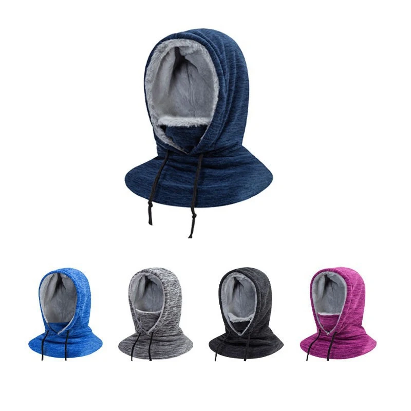 Scarf Hat Padded Cold Winter Men Women Thickened Warm Ear Protection Mask Windproof Pullover Hat