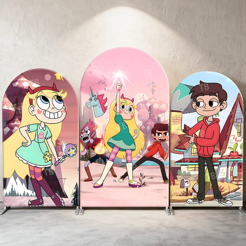 

Star vs. the Forces of Evil Arch Backdrop Cover Fantasy Adventure Theme Party Decor Photo Booth Background Celebration Supplies