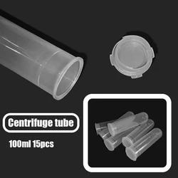 15Pcs 100ml Snap Cap Round Bottom Centrifugal Tube Transparent Free-standing Laboratory Analysis Equipment