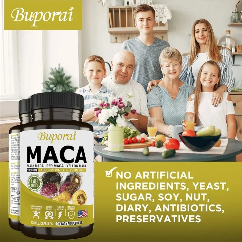 Maca Root Capsules - To Enhance Performance, Energy, Boost Endurance & Strength, Relieve Fatigue and Promote Muscle Growth