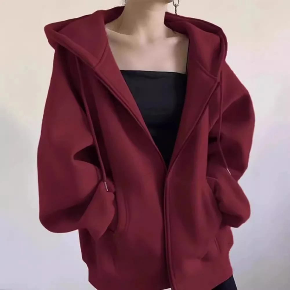 

Женский однотонный кардиган-свитер, осенне-зимний стиль 2025, на подкладке, с напуском стиле, с капюшоном, свободный топ