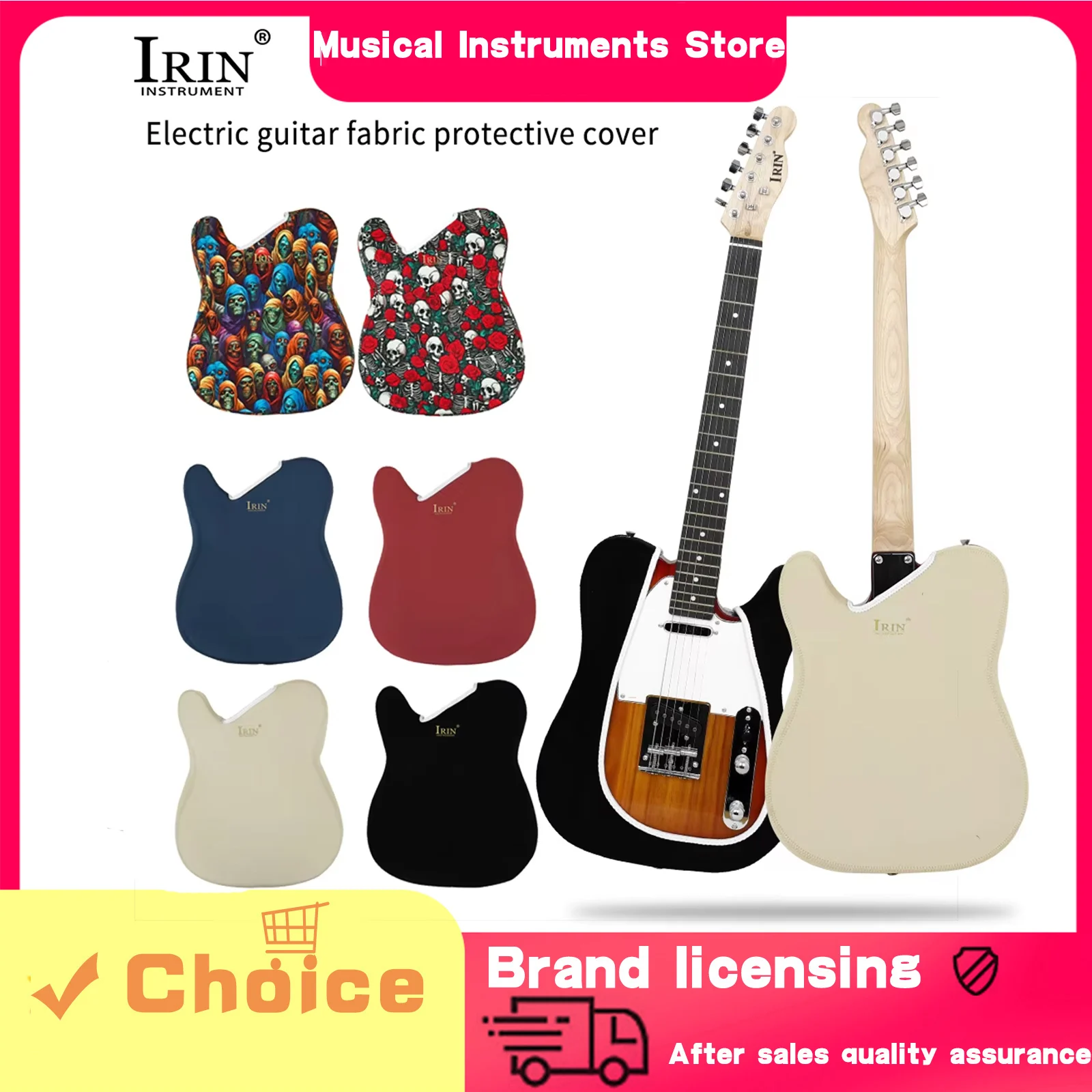 IRIN Electric Guitar F-TELE Protective Case Polyester Printed Guitar Top Covers Lacquer Anti-Knock Electric Guitar Accessory