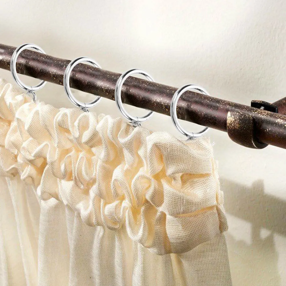 

10pcs Curtain With Eyelets Metal Iron Drapery Hanging Rings For Roman Curtains Shower Rods Pleated Drapes Window Decor Curtain
