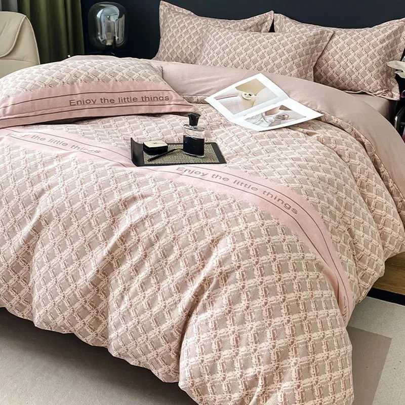 Luxury Thick 100% Cotton Printed Bedding Sets Super Soft Brushed Skin Friendly Duvet Cover Set Autumn and Winter Bed Linens