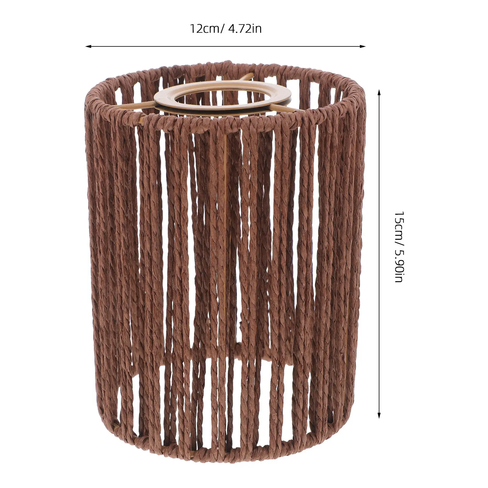 Mini Cylindrical Paper Rope Woven Lampshade for E27 Floor, Pendant & Wall Sconces – Boho Style Light Cover 4