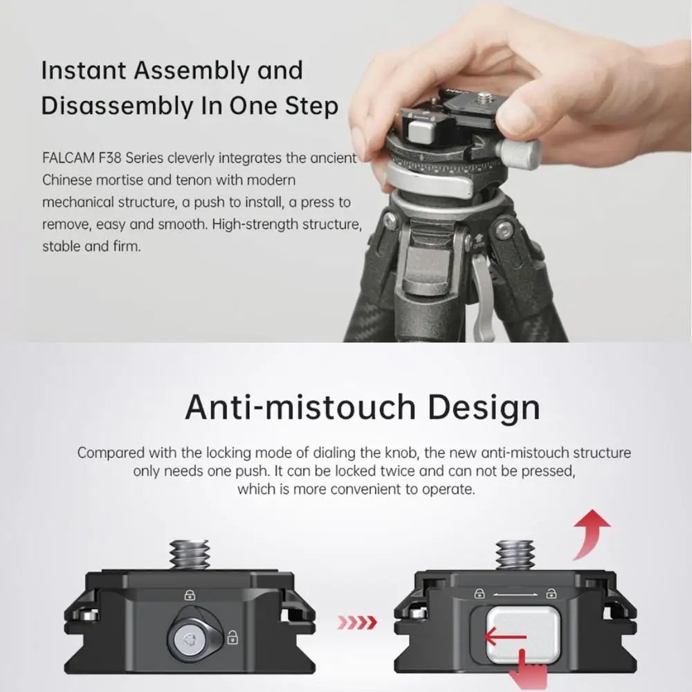 Falcam F38 متعدد الفتحات نظام الإصدار السريع لوحة عالمية كاميرا DSLR Gimbal Arca السويسرية محول التبديل السريع 1/4 ''3/8''