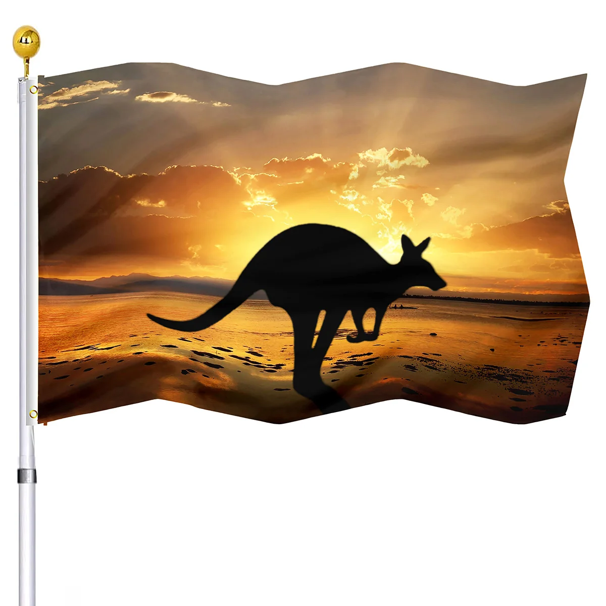 Australian Kangaroo Silhouette Flags House Indoor Party Outdoor Living Room Decorations Sunset Garden Flag for Women Kids Gifts