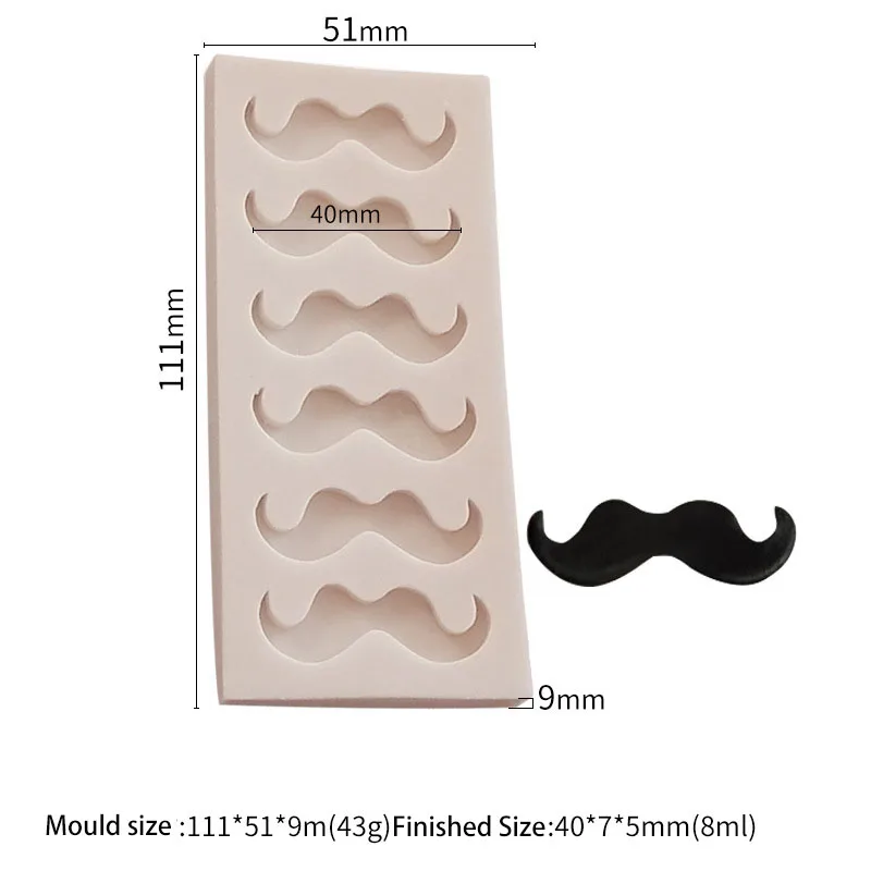 Beard Lips  Silicone Mold For Cake Fondant Chocolate Cupcake Candy Decoration Baking Tool Clothes Moustache Resin Art Clay Mould