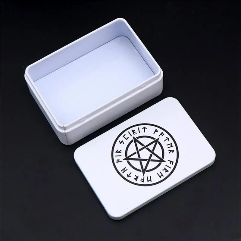 

Rectangle Metal Cards Box Playings Tarots Container Jewelry Storage Case Packing Game Empty Card Storage Box 69HD