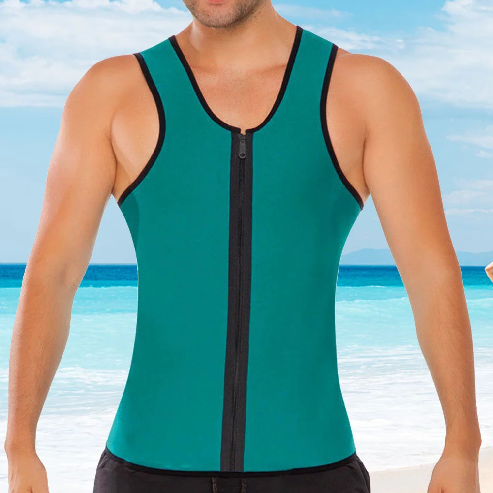 

Men Waist Trainer Vest Neoprene Corset Body Shaper Zipper Tank Shirt Breathable Slimming Workout Vest for Men