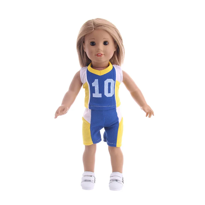 18Inch Amerikaanse Baby Meisje Poppenkleertjes Voetbal Sneakers Schoenen & 43CM Reborn Baby Nieuwe Geboren Pop Accessoires voetbal Pakken