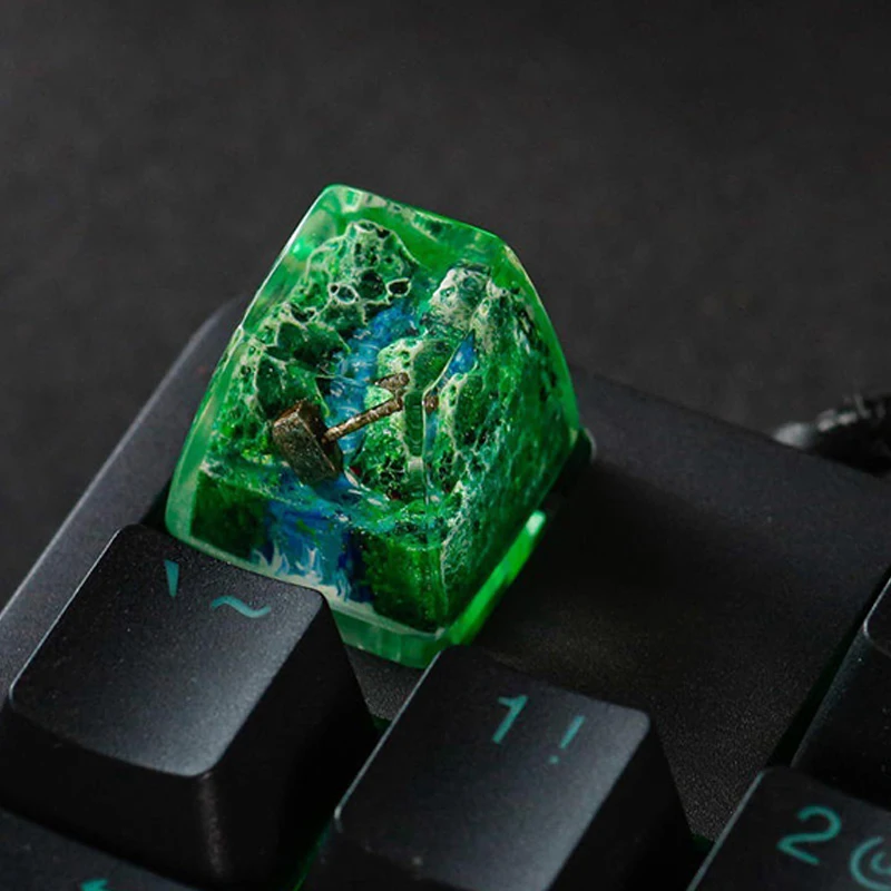 Organism Resin Keycap Creactive Art Keyboard Decoration Anime Figure Hammer Theme 3D Landscape Replaceable Keyboard Keys