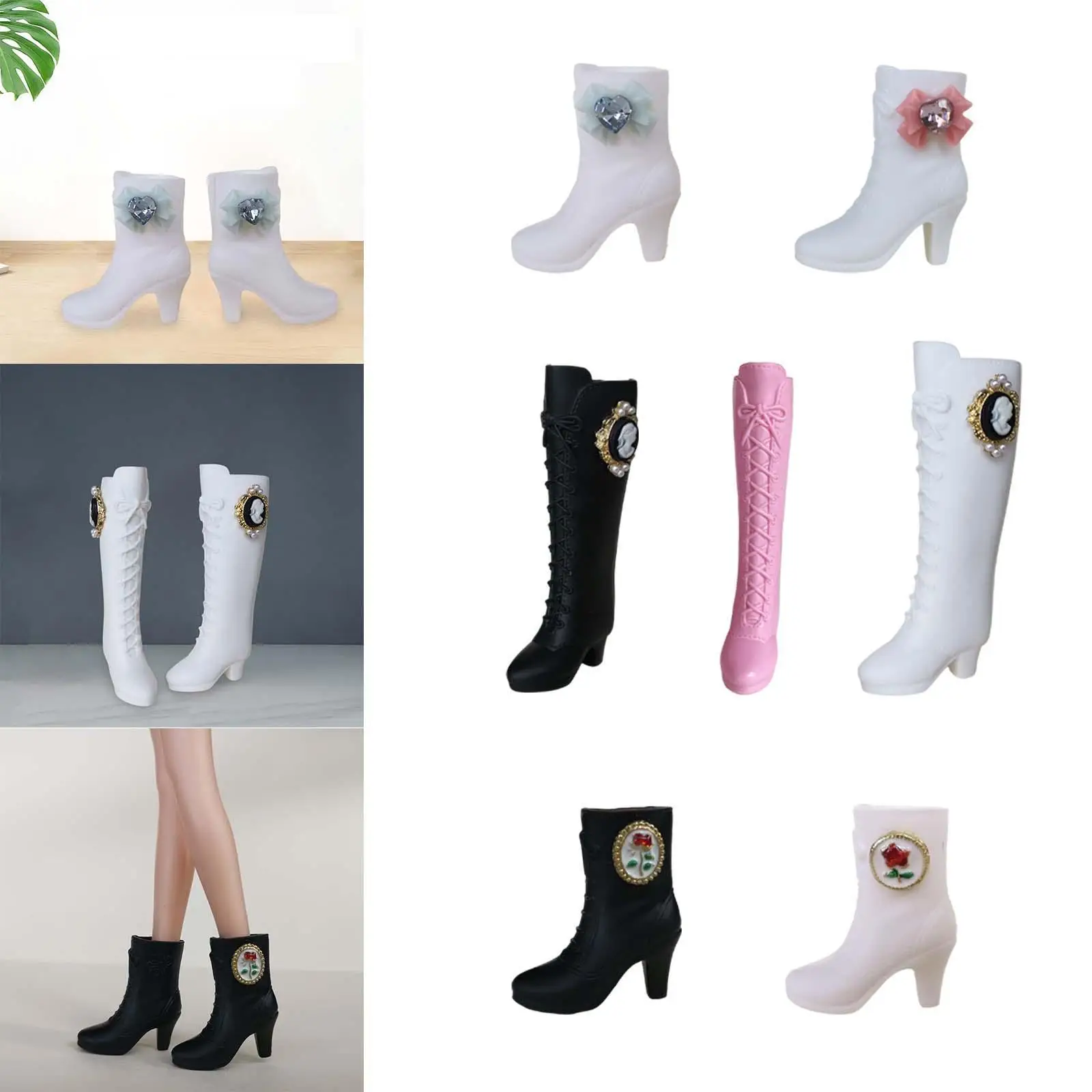 أحذية دمية بمقياس 1/6 لشخصيات الحركة، أحذية صغيرة بكعب عالٍ لموديلات 12 بوصة