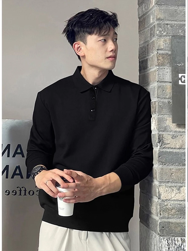 

Футболка Bla Long Sve Ne для мужчин, осенний легкий свитер для взрослых с отложным воротником, базовый слой, повседневная одежда