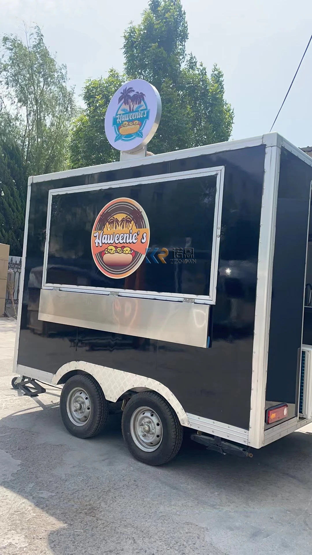 Remorque de nourriture de cuisine Mobile américaine 9,2 pieds, four à Pizza, chariots de nourriture et remorques de nourriture, Bar à café glacé entièrement équipé